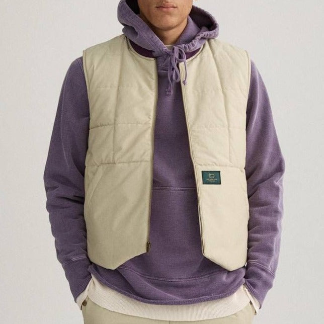 AIME LEON DORE x WOOLRICH Light Green Quilted Work Vest Jacket