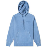 AIME LEON DORE Slate Blue Cotton Distressed Logo Hoodie Sweatshirt
