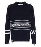 OFF-WHITE C O VIRGIL ABLOH Navy Blue Wool Logo Sweater