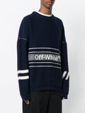 OFF-WHITE C O VIRGIL ABLOH Navy Blue Wool Logo Sweater